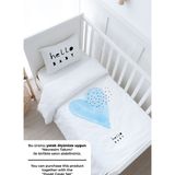 Bebek Boy Lastikli Çarşaf Seti - Pure Baby Serisi - Mavi Romantik Kalp