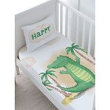 Bebek Boy Lastikli Çarşaf Seti - Pure Baby Serisi - Sevimli Timsah