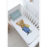 Bebek Boy Lastikli Çarşaf Seti - Pure Baby Serisi - Sportmen Ayıcık - 60x120 cm