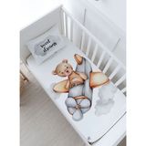 Bebek Boy Lastikli Çarşaf Seti - Pure Baby Serisi - Uçan Ayı