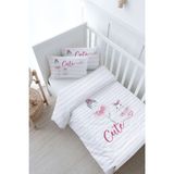 Bebek Boy Nevresim Takımı (100x150) - For Baby Serisi - Balerin ve Tavşan ve Kız