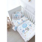 Bebek Boy Nevresim Takımı (100x150) - For Baby Serisi - Mavi Büyük Balonlu Fil