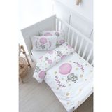 Bebek Boy Nevresim Takımı (100x150) - For Baby Serisi - Pembe Büyük Balonlu Fil