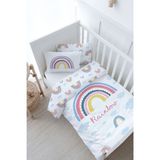 Bebek Boy Nevresim Takımı (100x150) - For Baby Serisi - Pembe Gökkuşağı