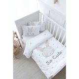 Bebek Boy Nevresim Takımı (100x150) - For Baby Serisi - Pembe Kulaklı Tavşan