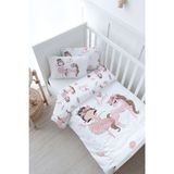Bebek Boy Nevresim Takımı (100x150) - For Baby Serisi - Pembe Tütülü Balerin Ve Unicorn