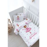 Bebek Boy Nevresim Takımı (100x150) - For Baby Serisi - Topuzlu Pembe Peri