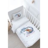 Bebek Boy Nevresim Takımı (100x150) - Pure Baby Serisi - Aya Uzanan Ayı