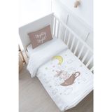 Bebek Boy Nevresim Takımı (100x150) - Pure Baby Serisi - Bir Fincanda Tavşan