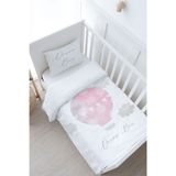 Bebek Boy Nevresim Takımı (100x150) - Pure Baby Serisi - Bulutlu Pembe Hava Balonu