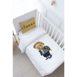 Bebek Boy Nevresim Takımı (100x150) - Pure Baby Serisi - Gözlüklü Ayıcık
