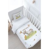 Bebek Boy Nevresim Takımı (100x150) - Pure Baby Serisi - Kelebekle Oynayan Kuzu