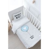 Bebek Boy Nevresim Takımı (100x150) - Pure Baby Serisi - Mavi Kalpli Balon