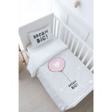 Bebek Boy Nevresim Takımı (100x150) - Pure Baby Serisi - Pembe Kalpli Balon
