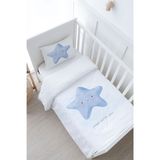 Bebek Boy Nevresim Takımı (100x150) - Pure Baby Serisi - Pofuduk Mavi Yıldız