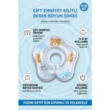 Bebek Boyun Simidi Süngerli Ayıcık Temalı Çift Emniyetli 0-12 Ay Mavi Yüzme Boyunluğu