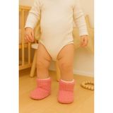 Bebek & Çocuk Kaydırmaz Tabanlı Ev Botu / Panduf / Kışlık Peluş Bot Pembe Renk