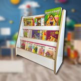 Bebek Çocuk Oyun Odası Melis 3 Raflı Montessori Kitaplık Beyaz