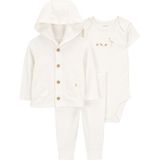 Bebek Ekru 3lü Hırkalı - 6 Ay