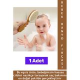 Bebek Hassas Cilt İçin Banyo Saç Bakım Tarak Fırça Organik Keçi Kılı Ahşap Saplı Bebek Banyo Tarağı