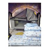 bebek iklimi 45x85 Keten Tenteli Portatif Beşik ve Uyku Seti - Sallanır Anne Yanı Beşik