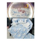 bebek iklimi 70x110 Bebek Uyku Seti Bulut Desen Park Beşiklere Uyumlu 10 Parça (beşik Dahil Değildir)