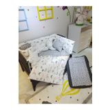 bebek iklimi 70x110 Park Beşiklere 10 Parça Bebek Uyku Seti - Gri Ay Yıldız Desen (BEŞİK HARİÇ)