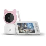 Bebek Kamerası 3MP 5" LCD Monitör, Mobil Kontrol, Ninni, Hareket Algılama, Gece Görüş (Pembe-X7202)