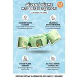 Bebek Kolluk Can Yeleği Seti Dino Desenli Göğüs Destekli Süngerli Güvenli Yüzme Yardımcısı Yeşil