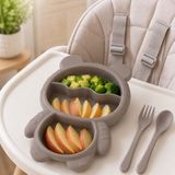 Bebek Mama Tabağı Bölmeli Blw Beslenme Seti Çatal Kaşık Dahil Sariva Home