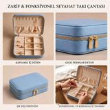 Bebek Mavi Deri Takı Düzenleyici, Seyahat ve Ev Kullanımı Için 22X17CM - Seçenek 1