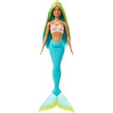 Bebek Mavi ve Sarı Renkli Saçları, Turkuaz Kuyruğu ve Saç Aksesuarıyla Barbie Deniz Kızı Beb - Çok Renkli