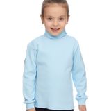 Bebek Mavisi Basic Kız Çocuk Çıtçıtlı Tam Balıkçı Yaka Şardonlu Kışlık Uzun Kollu Tişört
