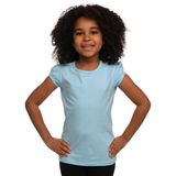 Bebek Mavisi Basic Kız Çocuk Sıfır Yaka Karpuz Kol Tişört - 6 Yaş - Bebe Mavisi