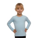 Bebek Mavisi Basic Mevsimlik Likralı Uzun Kollu Kız Çocuk Tişört