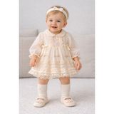 Bebek mevlüt elbise takımı E 53103 53153 - 3 - 6 Ay - Krem