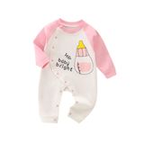 Bebek Onesie Sonbahar Kış Uzun Kollu Penye Pamuklu Karikatür Ayı Dinozor Baskılı Tulum Erkek Kız İç Çamaşırı Bebek Giysileri