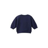 Bebek Önü Kulak Detaylı Omzu Düğmeli Bisiklet Yaka Sweatshirt