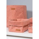 Bebek Organizer Sepet, Pembe, Organik Pamuk, 15X17 cm - Ahşap - Bej