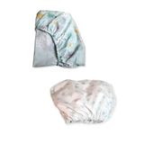 Bebek Özel %100 Pamuklu Bebek Çocuk Lastikli Çarşaf 70x110 (2 ADET) Yeşil Ay Ve Yeşil Yıldızlı