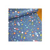Bebek Özel %100 Pamuklu Bebek Ve Çocuk Lastikli Çarşaf 120x200 Mavi Galaksi Desenli
