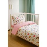 Bebek Özel %100 Pamuklu Çocuk 80x160 Beşik Yastık Çarşaf Yorgan Seti Unicorn Pembe (Yorganlı)