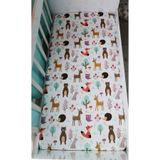 Bebek Özel %100 Pamuklu Çocuk Lastikli Çarşaf 90x190 Doğa Hayvanları Desenli