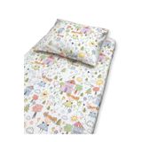 Bebek Özel %100 Pamuklu Çocuk Lastikli Çarşaf Ve Yastık Kılıfı 90x190 Montessori Tatlı Çizimler 90x190