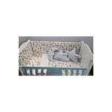 Bebek Özel 60x120 Bebek Uyku Seti, Unicorn Desenli, Gri Süs Yastıklı, 9 Parça