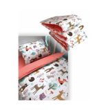Bebek Özel 80x130 Mobilya Beşik Uyku Seti, 7 Parça,%100 Pamuklu, Doğa Desen Kiremit Kombini