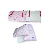 Bebek Özel 90x190 Montessori Kenar Koruma Uyku Seti,%100 Pamuklu, Pembe Ay Yıldızlı, 7 Parça