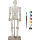 Bebek Özel Ahşap Boyanabilir Maket Oyuncak ve Boyama Seti, Ahşap Puzzle Oyuncak - İskelet