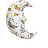 Bebek Özel Ay Dede Yastık Uyku Arkadaşı Süs Yastık (Beyaz Unicorn Desenli)
