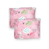 Bebek Özel Bebek Çocuk Yastık Kılıfı 35x45 (2 Adet) Yeni Pembe Bulut Desenli